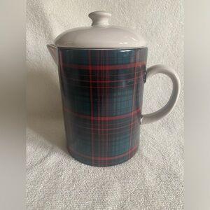 Hearth & Hand Magnolia Stoneware Coffee Pot Tartan Plaid Christmas 2018 *!*